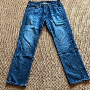 Lucky Brand 221 Straight Jeans Mens 32 x 30 Dark Wash Stretch Denim Blue